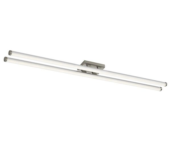 Dar cuisine fluorescent style 40w LED kitchen light in satin chrome on white background