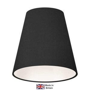 Tall clip on 15cm diameter wall light shade in black with white inner