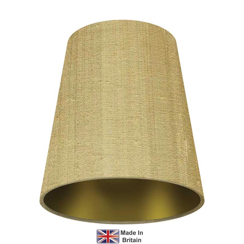 Tall Clip On Wall Light Shade 15cm Gold Outer Gold Inner