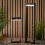 Endon Dannah Modern 50cm Solar Outdoor Post Light PIR Black