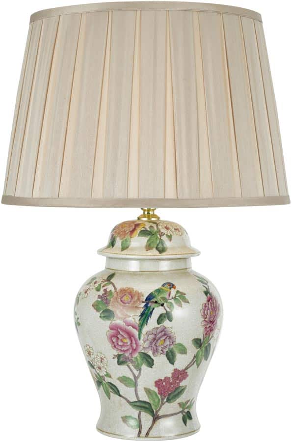 Dar Peony Porcelain Temple Jar Table Lamp Base Only