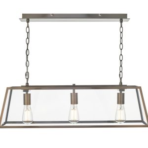 Dar Academy 3 Light Industrial Trough Ceiling Pendant Antique Copper