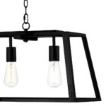 Dar Academy 5 Lamp Industrial Trough Pendant Ceiling Light Matt Black