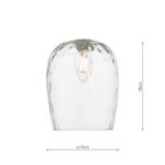 Dar Small Dimpled Clear Glass Ceiling Pendant/ Wall Light Shade E14/B22