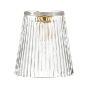 Dar small ribbed clear glass ceiling pendant or wall light shade main image