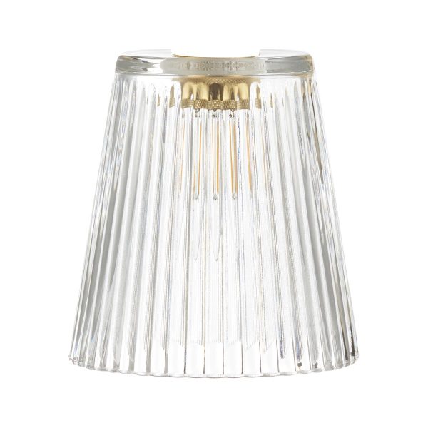 Dar small ribbed clear glass ceiling pendant or wall light shade main image