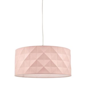 Dar Aisha easy fit 40cm drum ceiling lamp shade in pink cotton main image