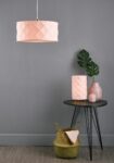 Dar Aisha Easy Fit 40cm Drum Ceiling Lamp Shade Pink Cotton Fabric