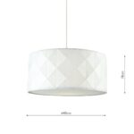 Dar Aisha Easy Fit 40cm Drum Ceiling Lamp Shade White Cotton Fabric