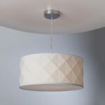 Dar Aisha Easy Fit 40cm Drum Ceiling Lamp Shade White Cotton Fabric