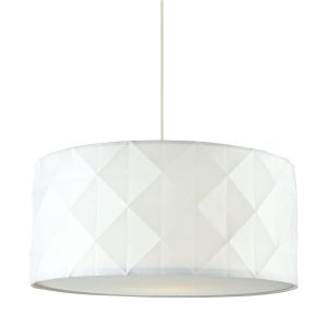 Dar Aisha easy fit 40cm drum ceiling lamp shade in white cotton main image
