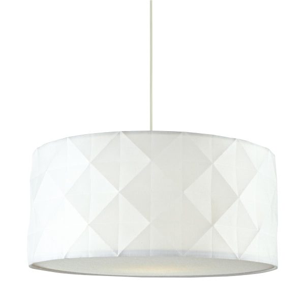 Dar Aisha easy fit 40cm drum ceiling lamp shade in white cotton main image