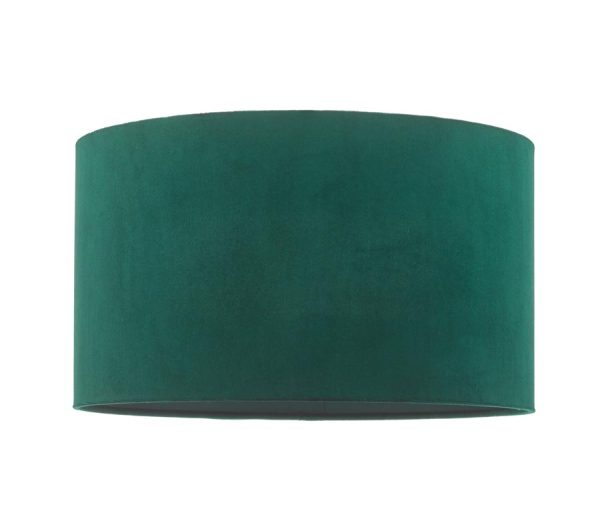 Dar Akavia 35cm Cotton Lined Ceiling / Table Lamp Shade Green Velvet