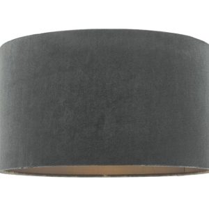 Dar Akavia 35cm Cotton Lined Ceiling / Table Lamp Shade Grey Velvet