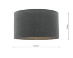 Dar Akavia 35cm Cotton Lined Ceiling / Table Lamp Shade Grey Velvet