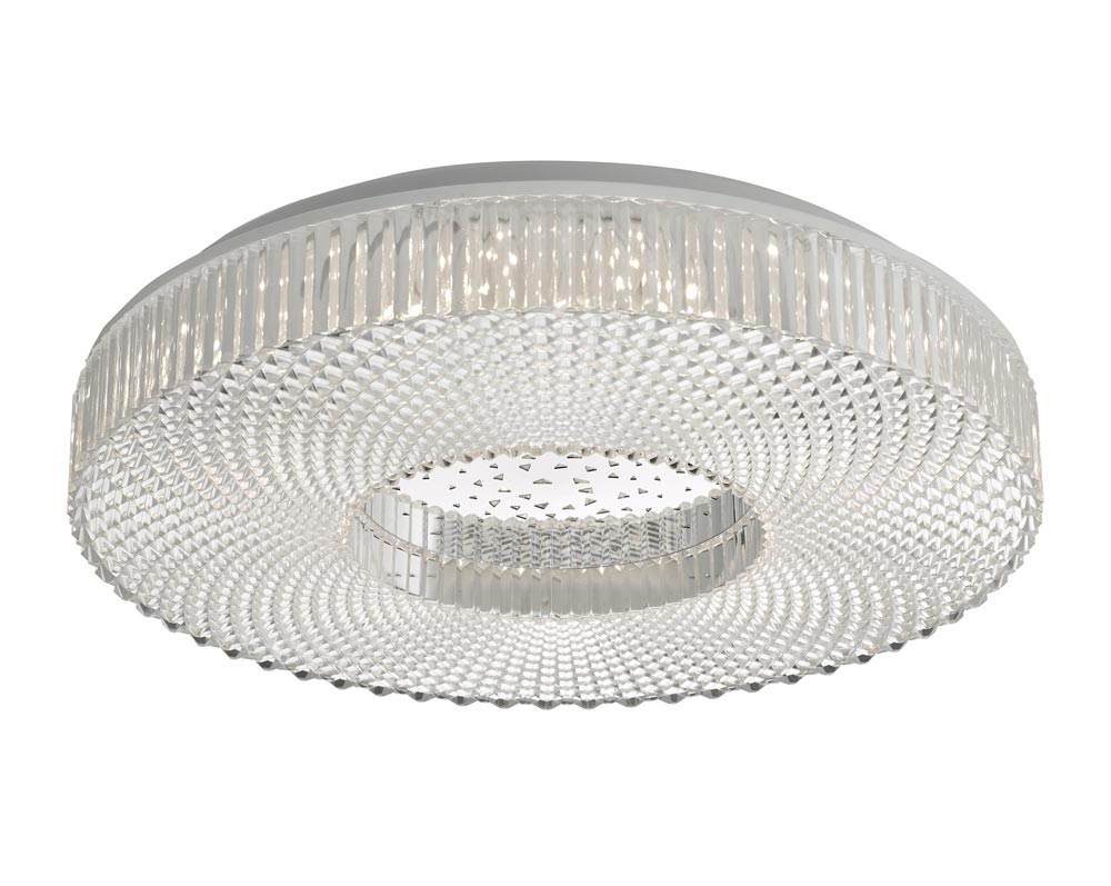 Dar Cimona Bright 24w LED Medium Flush Low Ceiling Light Acrylic