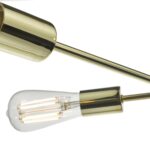 Dar Alana Industrial Style 6 Lamp Pendant Ceiling Light Polished Gold