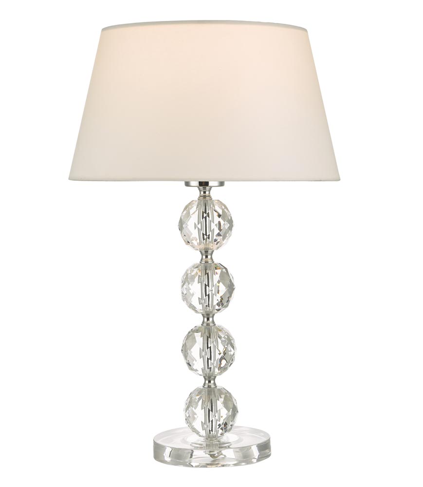 Dar Aletta 1 Light Faceted Acrylic Table Lamp Ivory Cotton Shade Dar Aletta 1 Light Faceted Acrylic, Acrylic Ball Lamp Shade