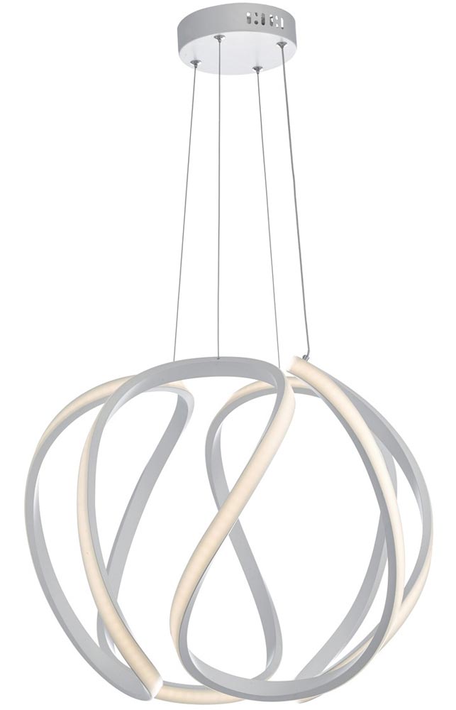 Dar Alonsa Large LED Pendant Ceiling Light Sphere White