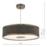 Dar Alvaro 3 Light Pendant Antique Bronze Mushroom