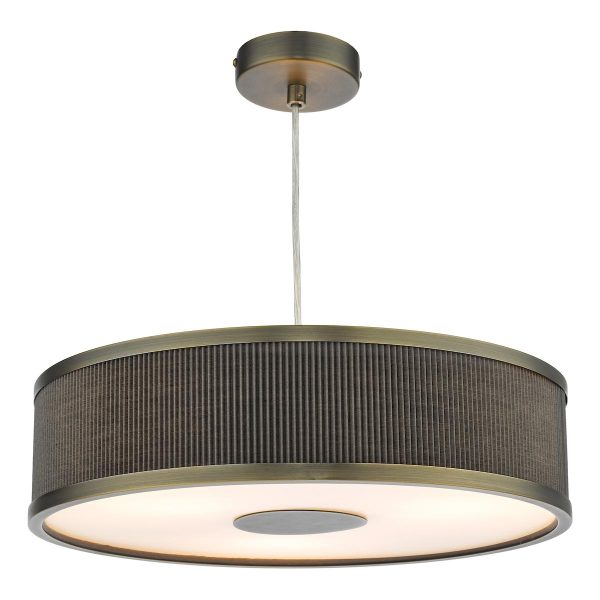 Dar Alvaro 3 light pendant in antique bronze main image