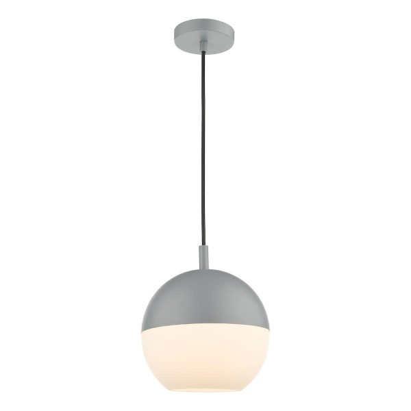 Dar Andre small single light ceiling pendant in matt grey main image