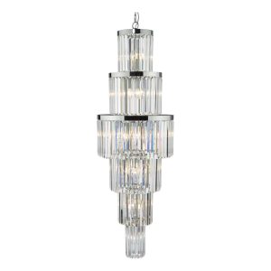 Dar Angel 28 light Art Deco style crystal chandelier in polished chrome main image