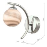 Dar Atiya Switched Single Wall Light Chrome Planet Art Glass Globe
