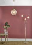 Dar Avari 1 Light Ceiling Pendant Satin Brass Glue Chip Glass