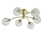 Dar Avari 6 Light Semi Flush Low Ceiling Light Satin Brass