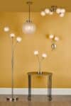 Dar Avari 1 Light Ceiling Pendant Satin Nickel Glue Chip Glass