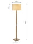 Dar Avenue Modern 1 Light Solid Light Wood Floor Lamp Cream Shade