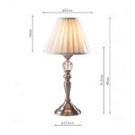 Dar Beau 1 Light Touch Dimming Table Lamp Satin Chrome White Shade
