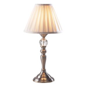 Dar Beau 1 light touch dimming table lamp in satin chrome main image