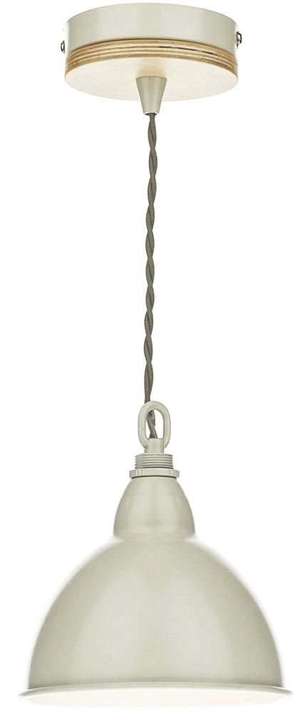 Dar Blyton Single Pendant Ceiling Light Cream Painted Shade