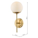 Dar Bombazine Switched Wall Light Natural Solid Brass