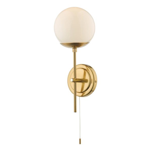 Dar Bombazine Switched Wall Light Natural Solid Brass