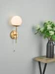 Dar Bombazine Switched Wall Light Natural Solid Brass