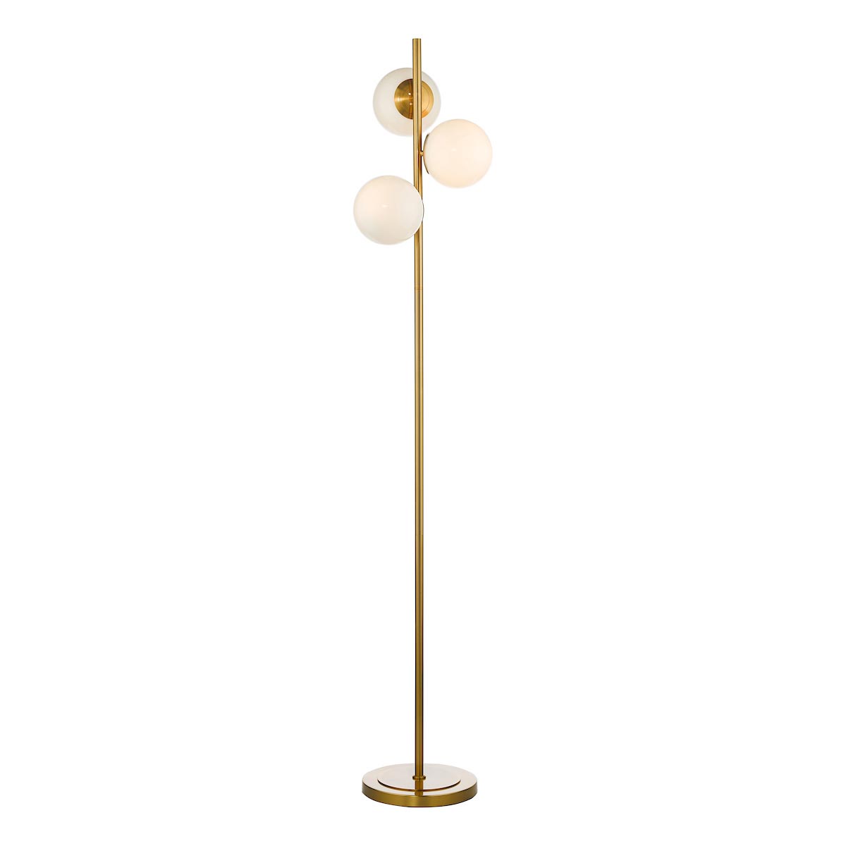 Dar Bombazine 3 Light Floor Lamp Natural Solid Brass
