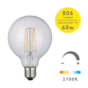6w LED 95mm globe light bulb warm white 806 lumen for E27 main image