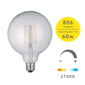 6w LED 125mm globe light bulb warm white 806 lumen for E27 main image