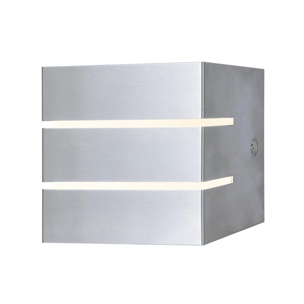 Dar Cacheta 9w LED Outdoor Wall Light Stainless Steel Opal Glass IP44