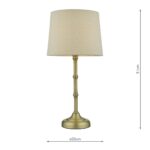 Dar Cane 1 Light Touch Table Lamp With Shade Antique Brass