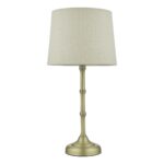Dar Cane 1 Light Touch Table Lamp With Shade Antique Brass
