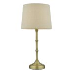 Dar Cane 1 Light Touch Table Lamp With Shade Antique Brass