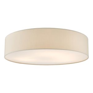 Cierro large flush low ceiling light with taupe fabric surround main image