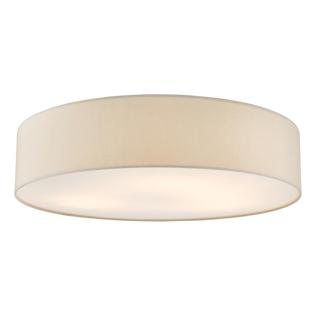 Dar Cierro Modern Large 6 Lamp Flush Low Ceiling Light Taupe Fabric