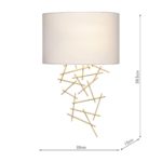 Dar Cevero Contemporary 1 Lamp Single Wall Light Gold Leaf Ivory Shade