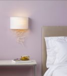 Dar Cevero Contemporary 1 Lamp Single Wall Light Gold Leaf Ivory Shade