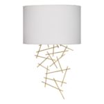 Dar Cevero Contemporary 1 Lamp Single Wall Light Gold Leaf Ivory Shade